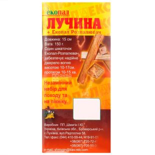 Екопал, 150 г, Лучіна + Розпалювач для багаття, В брикетах