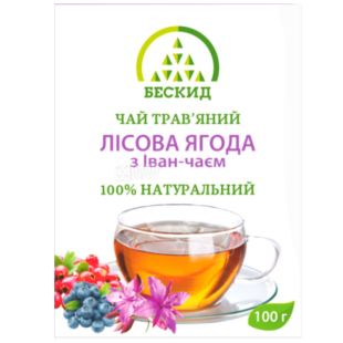  Бескид, Лісова ягода, 100 г, Чай трав'яний, з іван-чаєм