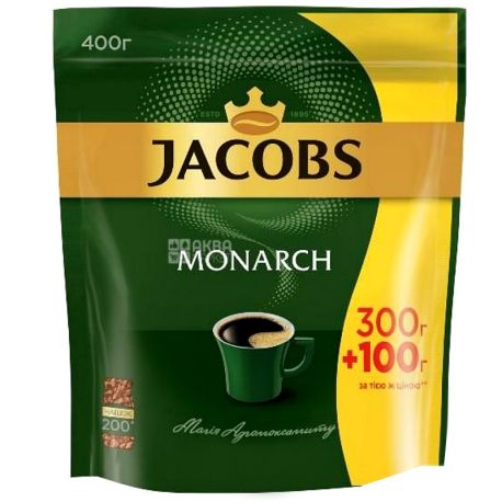 Jacobs Monarch, 300+100 г, Кава Якобс Монарх, розчинний