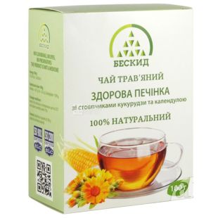 Бескид, Здорова печінка, 100 г, Чай трав'яний, з кукурудзяними рильцями і календулою