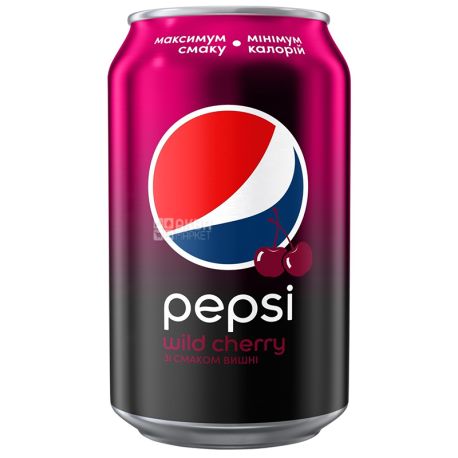 Pepsi-Cola, Wild Cherry, 0,33 л, Пепси-Кола, Вайлд Черри, Дикая Вишня, Вода сладкая, ж/б