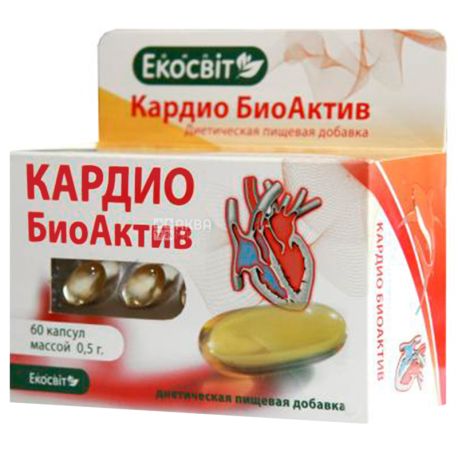 Экосвит Ойл Кардио БиоАктив, 60 кап. по 0,5 г, Для здоровья вашего сердца