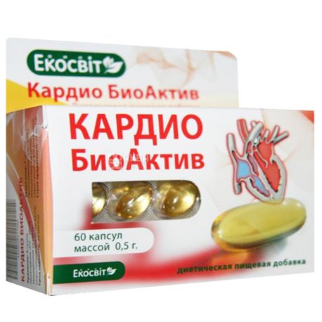 Экосвит Ойл Кардио БиоАктив, 60 кап. по 0,5 г, Для здоровья вашего сердца