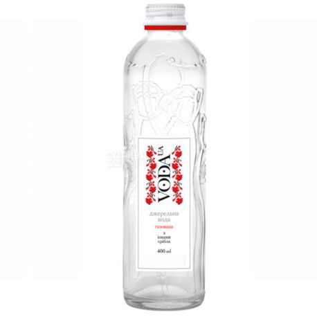 VODA UA, Упаковка 24 шт. х 0,4 л, Вода слабогазированная, стекло