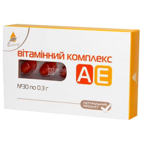 Ekosvit Oil Vitamin AE complex, 30 cap. 0.3 g, for the prevention of viral diseases