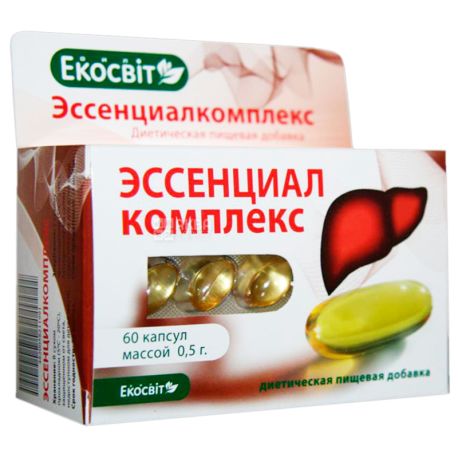 Экосвит Ойл Эссенсиалкомплекс , 60 кап. по 0,5 г, Для здоровья вашей печени