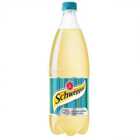 Schweppes, Bitter Lemon, 1 л, Швепс, Ориджинал Биттер Лимон, Вода сладкая, с натуральным соком, ПЭТ
