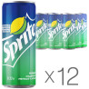 Sprite, Упаковка 12 шт. по 0,33 л, Спрайт, Вода солодка, зі смаком лайма і лимона, ж/б