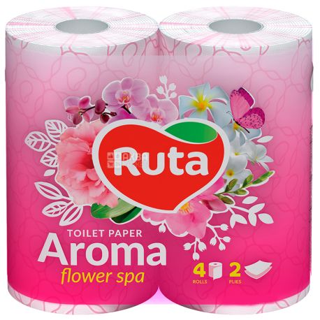 Ruta Aroma Flower Spa, 4 рул., Туалетная бумага Рута Арома Флауэр Спа, 2-х слойная
