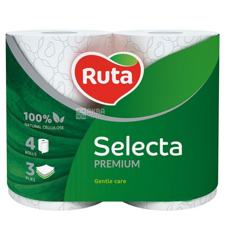 Ruta Selecta, 4 рул., Туалетний папір Рута Селекта, 3-х шаровий