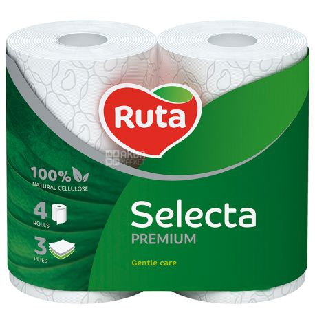 Ruta Selecta, 4 рул., Туалетний папір Рута Селекта, 3-х шаровий