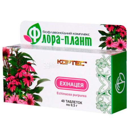 Flora-plant Echinacea, 40 tab. 0.5 g, to improve immunity