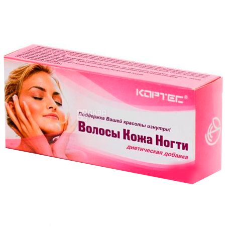 Кортес Волосся Шкіра Нігті, 40 піг., Для поліпшення стану шкіри, нігтів і волосся
