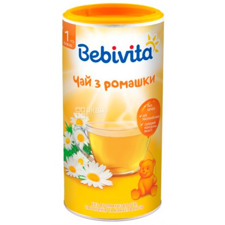  Bebivita, Ромашка, 200 г, Чай дитячий з ромашки, тубус