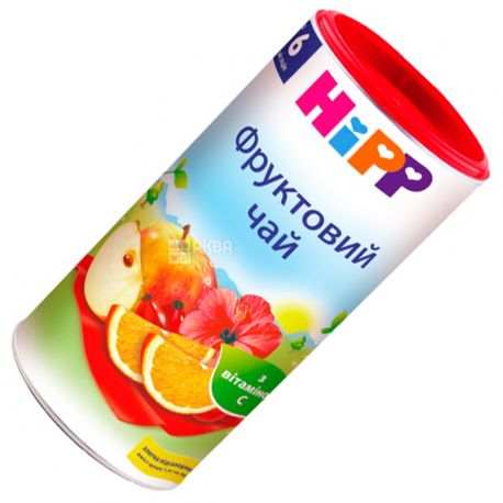 HiPP, Фруктовый, 200 г, Чай Хипп, детский, для иммунитета, тубус