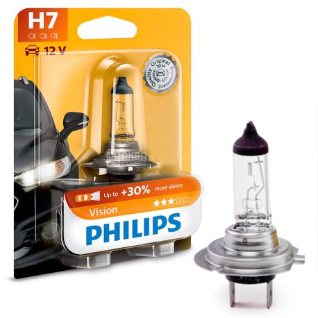 Philips, 1 шт., Галогенні лампи, Vision H7, Блістер