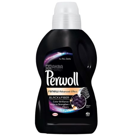 Perwoll, Black and Fiber, 0,9 л, Средство для стирки темных тканей