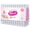 Smile, 60 pcs., Hygienic cotton swabs with a limiter, For children, In a plastic container