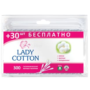 Lady Cotton, 300 шт., Гігієнічні ватні палички