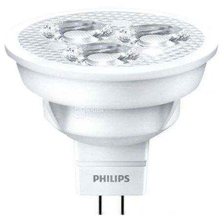 Philips, 1 шт., 3-35 Вт, Лампочка Світлодіодна, 6500К (холодне біле світло), MR16, 36D, 830