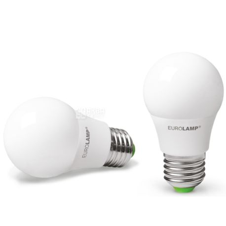 EUROLAMP, 1 + 1 pcs., 7 W, E27, LED Light Bulb, ECO, 4000K (cold white light), A50