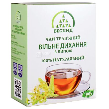 Бескид, Вільне дихання, 100 г, Чай трав'яний, з липою