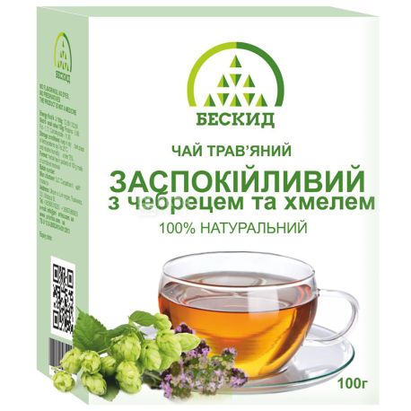 Бескид, Успокоительный, 100 г, Чай травяной, с тимьяном и хмелем
