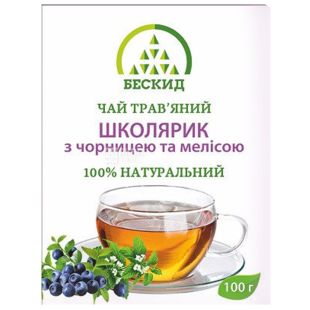  Бескид, Школяр, 100 г, Чай трав'яний, з чорницею і мелісою