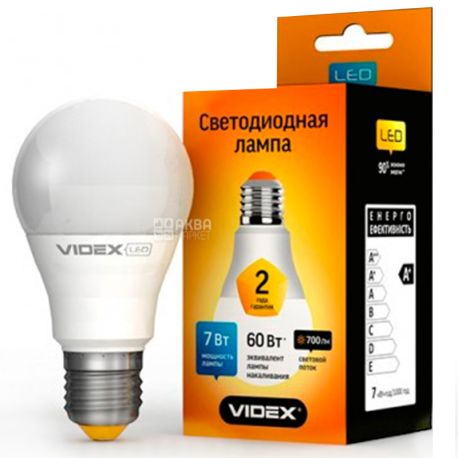 VIDEX LED, LED lamp, E27 base, 7 W, 4100K, 220V, neutral white glow, 700 Lm