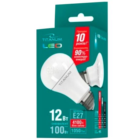 Titanum, LED light bulb, E27 base, 12 W 4100K, neutral white glow, 1050 Lm