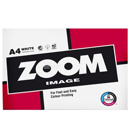 Zoom Image, 500 л, Папір А4, Клас А+, 80г/м2