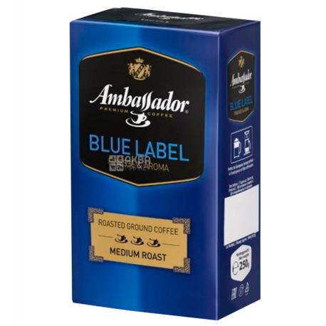 Ambassador Blue Label, 250 г, Кофе молотый Амбассадор Блю Лэйбл