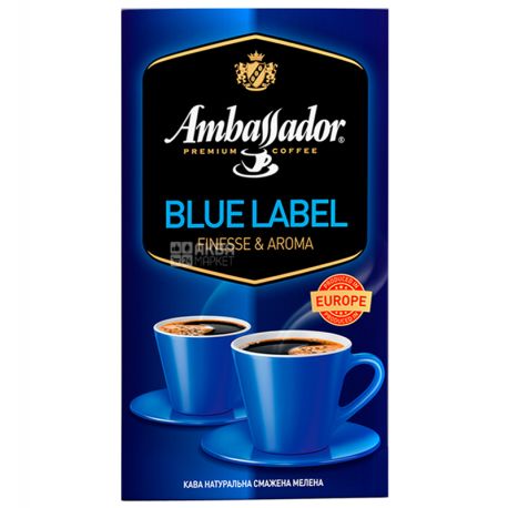 Ambassador Blue Label, 450 г, Кава мелена Амбассадор Блю Лейбл