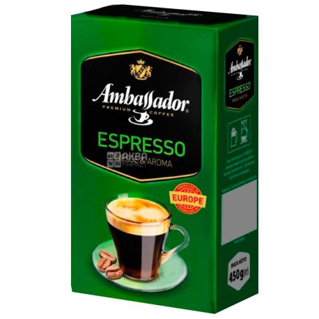 Ambassador Espresso, 450 г, Кофе молотый Амбассадор Эспрессо