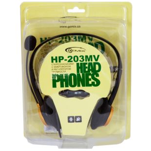 Gemix, Гарнитура, HP-203MV, Black