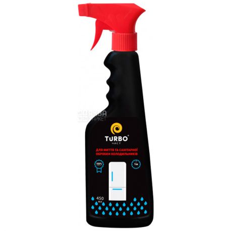 Turbo, 450 ml, Means for washing and sanitizing refrigerators, PET