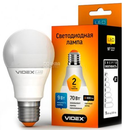 VIDEX LED, LED lamp, E27 base, 9 W, 4100K, 220V, neutral white light, 900 Lm