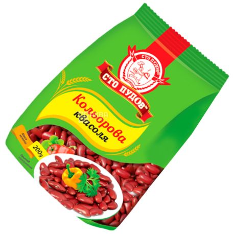 One hundred pounds, 200 g, colored beans, m / y