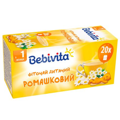 Bebivita, Ромашка, 20 пак., Чай Бебівіта, дитячий з ромашки