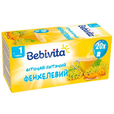 Bebivita, Фенхель, 20 пак., Чай Бебівіта, дитячий з фенхелю