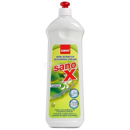 Sano X Cream, Чистящий крем для любых поверхностей, Лимон, 1 л