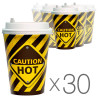 Glass paper with drawing Carefully hot 250 ml, 50 pieces, 30 packings, D80