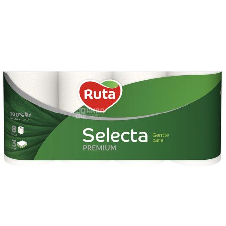 Ruta Selecta, 8 рул., Туалетная бумага Рута Селекта, 3-х слойная