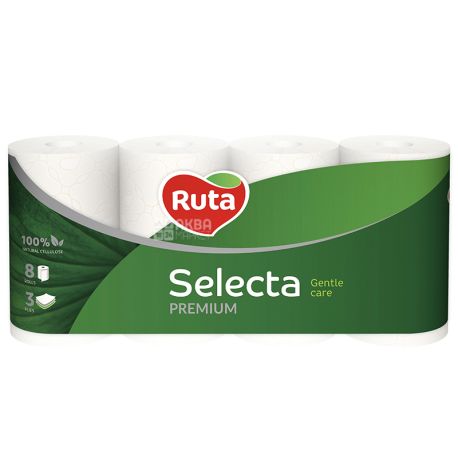Ruta Selecta, 8 рул., Туалетная бумага Рута Селекта, 3-х слойная