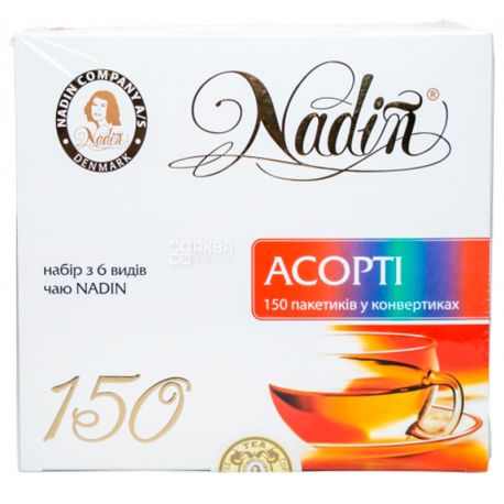 Nadin, Ассорти, 150 пак., Чай Надин, подарочный набор из 6-ти видов чая