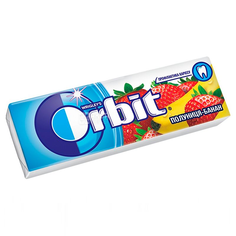 Buy Orbit, 14 g, Chewing gum, Bananastrawberry with delivery, price