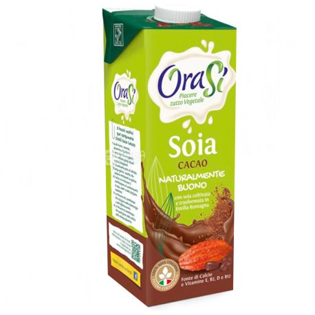 OraSi, Soia Cacao, 1 л, ОраСі, Соєвий напій з какао, вітамінізований