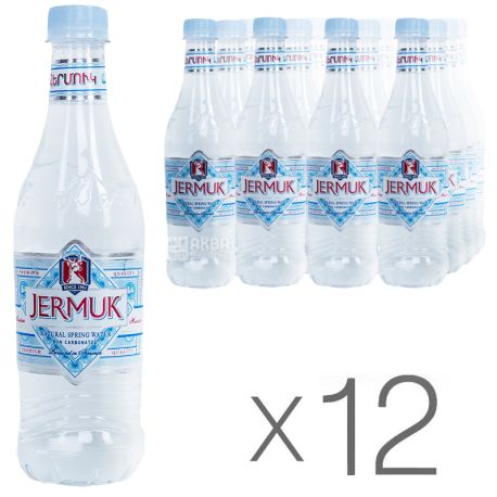Джермук, Вода минеральная негазированная, 0,5 л, ПЭТ, упаковка 12 шт., ПЭТ