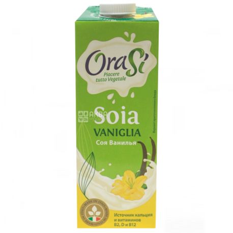 OraSi, Soia Vaniglia,1 л, ОраСи, Напиток соевый с ванилью и кальцием