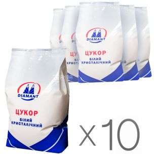 Diamant, Упаковка 10 шт. х 1кг, Цукор-пісок, білий